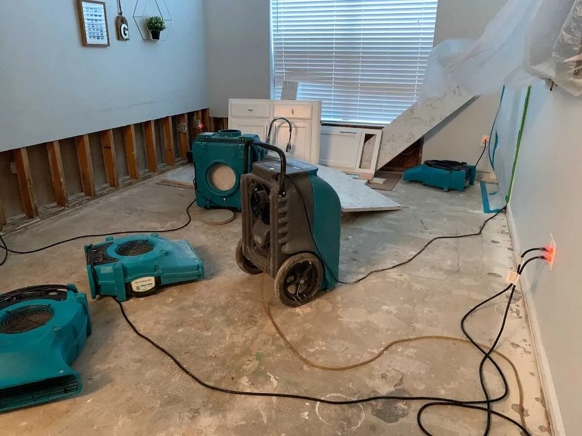 Dehumidifier in flood-cut room for Water Extraction & Removal in Basehor